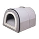 thumbnail image 5 of Cama para mascotas, nido para dormir de invierno para gatos, perros pequeños, nido para cachorros, cama cueva Gris claro M, 5 of 9