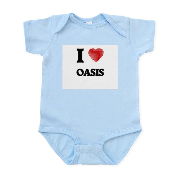 CafePress - I Love Oasis Body Suit - Baby Light Bodysuit, Size Newborn - 24 Months