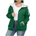 thumbnail image 2 of JTZGDY Yes,I'm still Cold Funny Letters Printed Full Zip up Fleece Hoodie Jackets for Women Fashion Sherpa Lined Plush Thick Warm Oversized Hooded Outwear Sweatshirt with Pockets A#03-Green XXXXXL, 2 of 6