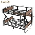 thumbnail image 6 of Bellemave Queen Over Queen Bunk Bed with Storage Shelves, Heavy-Duty Bunk Beds with LED Lights, Space-Saving Metal+Wood Queen Size Bunk Bed, Noise-Free Design（Black), 6 of 9
