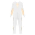 thumbnail image 6 of inhzoy Women Shiny Rhinestone Gymnastics Leotard One Piece Full Length Figure Skating Dance Jumpsuit White XXL, 6 of 7