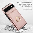thumbnail image 6 of ELEHOLD Case for Google Pixel 6a,Business PU Leather Stand Case with Card Holder & Ring Holder,Rosegold, 6 of 7