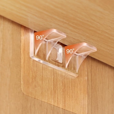 Coollooc Punch Free Shelf Support Pegs, Self Adhesive Shelf Bracket Shelf Pins No Drill Cabinet Shelf Clips Holders Pegs Double Row Reinforced Partition Shelves for Kitchen Cabinet Bookshelf Closet