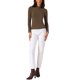thumbnail image 2 of Camiseta de color sólido para mujer INSPIRE CHIC con cuello asimétrico y mangas largas, básica, color marrón, 2 of 6