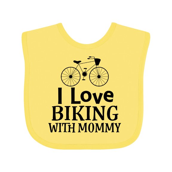 Inktastic Biking with Mommy Bicycle Boys or Girls Baby Bib