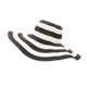 thumbnail image 2 of Sombrero de playa Meidiya para mujer, sombrero de paja a rayas blancas y negras, sombrero de playa flexible, gorra de ala ancha plegable, 2 of 7