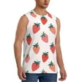 thumbnail image 2 of Haiem Men's Hand Drawn Strawberry Print Tank Tops Summer Sleeveless Cut Off Workout T-Shirts Fitness Vest Athletic Undershirts-XX-Large, 2 of 8