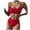 Red, variant on Aoochasliy Bikinis for Women Women Bikini U-Neck Hollow Out Two-Piece Solid Swimwear Swimsuit Beachwear Set
