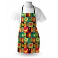 thumbnail image 3 of Retro Apron Pop Art Grunge Style Fruits Collection Colorful Vintage Set Organic Food Pattern, Unisex Kitchen Bib Apron with Adjustable Neck for Cooking Baking Gardening, Multicolor, by Ambesonne, 3 of 3