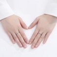 thumbnail image 2 of Sterling Silver Couple Ring Simple Geometric Rings Diamond Wedding Bands Matching Promise Rings for Him and Her Anniversary Jewelry Gifts, 2 of 5