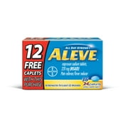 Aleve Naproxen Sodium Pain Reliever & Fever Reducer Caplets, 220 mg, 36 Count