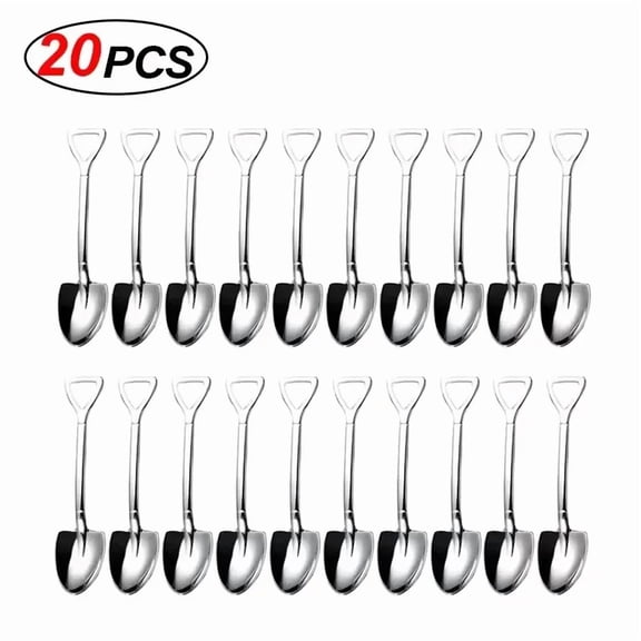Stainless Steel Shovel Spoons Silver Mini Coffee Fruit Ice Cream Dessert Spoon Teaspoon Scoops Kitchen Tableware Sets Wholesale