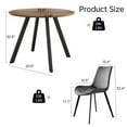 thumbnail image 3 of 34.6" Round Dining Table Set, Mid Century Modern Round Dining Table for 2 Person, with Steel Legs, Coffee Table for Kitchen Dining Room, Office, Save Space, 3 of 5