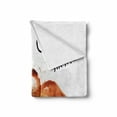 thumbnail image 2 of Coffee Art Soft Flannel Fleece Blanket, Wild Animal from Spilled Hot Beverage Stain Latte Cappuccino, Cozy Plush for Indoor and Outdoor Use, 70" x 90", Burnt Sienna White and Black, by Ambesonne, 2 of 6
