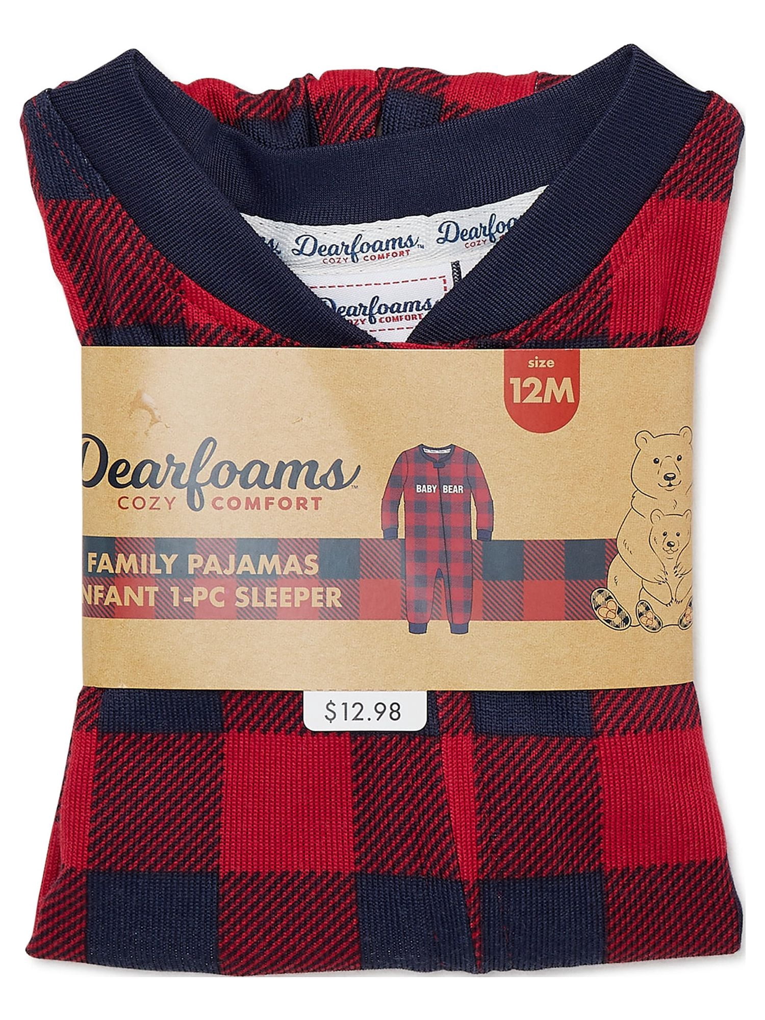 Dearfoams Unisex Baby Boys or Girls Matching Family Pajama Sleeper, Sizes 0/3M-18M