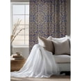thumbnail image 4 of Sheer Curtains 72 Inches Long, Vintage Mediterranean Semi Sheer Curtains Light Filtering Window Treatment, Retro Morocco Abstract Art Brown Blue Privacy Voile Drapes for Living Room 52x72 Inch, 4 of 7