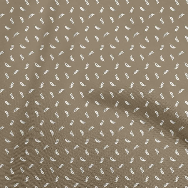 oneOone Tissu Polyester Spandex Marron Feuilles Matériel de Couture Tissu Imprimé au Mètre 56 Pouces de Large