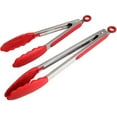 thumbnail image 1 of 2 Pack Silicone And Stainless Steel Bbq Tongs Heavy Duty Bbq Kitchen Tongs, 1 of 5