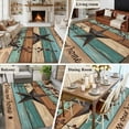 thumbnail image 5 of Texas Star Vintage Area Rugs 6'x9', Washable Small Throw Rugs for Kitchen Dining room, Berry Turquoise Green Brown Wooden Indoor Outdoor Rug Non-Slip Low Pile Carpet Runner Reversible Floor Mats, 5 of 8