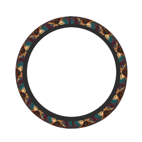 Picia Colorful Bull Western Man Car Steering Wheel Cover, Non-Slip, Breathable, Universal 15 inch