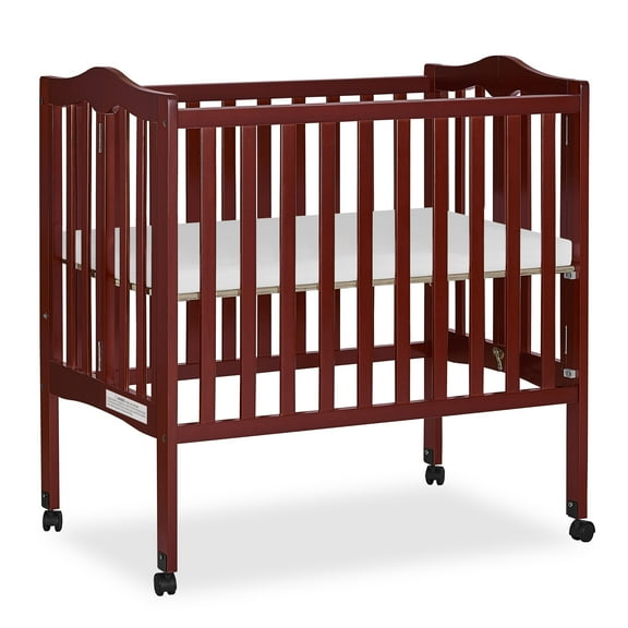 Dream On Me 2-in-1 Lightweight Folding Portable Crib, Cherry