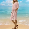 thumbnail image 6 of Women's 2025 Linen 2-Piece Set - V-Neck Tunic Top & Casual Shorts, Breathable Summer Matching Outfit (Loose Fit & Dressy Casual), 6 of 9