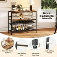 thumbnail image 6 of Costway 41" Wine Rack with 4 Glass Holders Wide Countertop Middle & Bottom Storage Shelves, 6 of 10