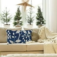 thumbnail image 2 of 2pcs Leaf Navy Blue Decorative Throw Pillow Covers Polyester 100% Zip Closure for Home and Office Decor, 2 of 8