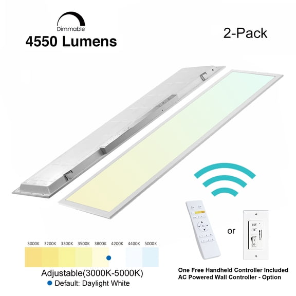 eSenLite 1ft.x4ft. 4200LM LED Commercial Flat Panel Ceiling Light - White (2pcs)
