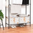 thumbnail image 3 of Yayeee Foldable Storage Basket for Shelves with Handles Waterproof Cloth Bins, White Seahorse, 3 of 7