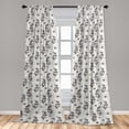 thumbnail image 2 of Autumn Window Curtains, Grunge Style Botanical Vibe Inspired Leaf Sketch Pattern on Weathered Back, Lightweight Decor 2-Panel Set with Rod Pocket, Pair of - 28"x63", Pale Grey Grey Dust, by Ambesonne, 2 of 3