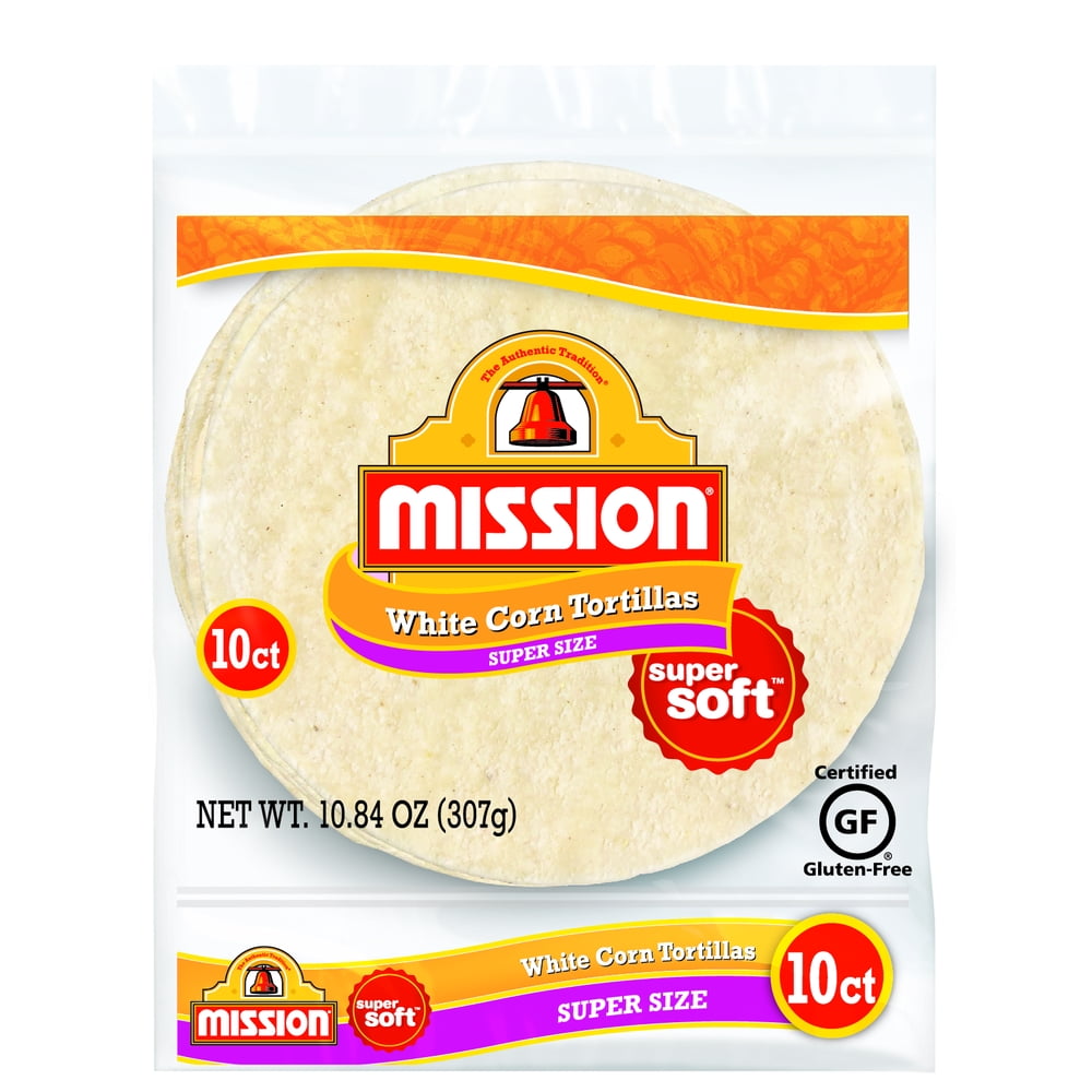 Mission Super Size White Corn Tortillas, 10 Count