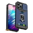 thumbnail image 2 of For Apple iPhone 16 (6.1") Wallet Designed with Camera Protection, Card Slot & Ring Kickstand Magnetic Car Mount Phone Case Cover by Xpression - Blue, 2 of 10