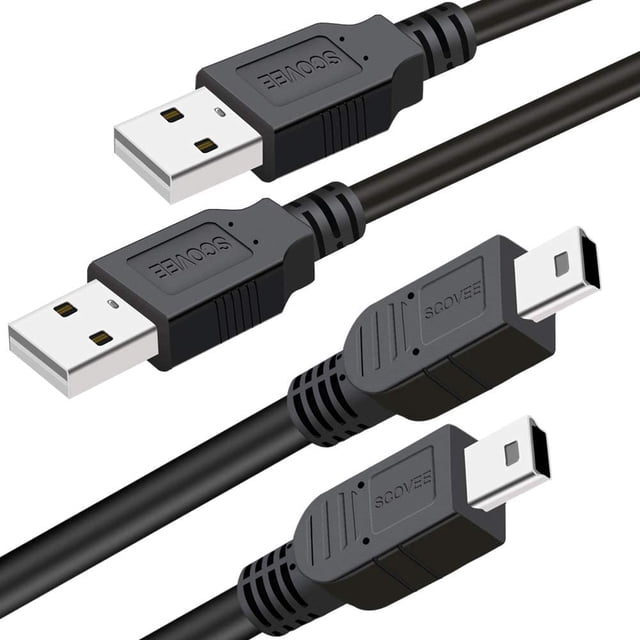 Cable carga y datos repuesto para Texas Instruments, Pack 2 cables USB TI-84 Plus CE, TI-89, TI-Nspire CX/CX CAS, Color/C Silver