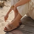 thumbnail image 4 of Nuevas zapatillas de corcho de moda para mujeres y hombres, sandalias planas de gamuza de cuero, sandalias de playa de verano para parejas con hebilla ajustable, 4 of 6