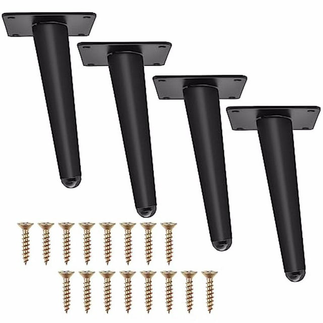 Scienceny Patas de muebles a prueba de herrumbre y anticorrosión, para una vida útil más larga, patas de , armario, sofá, 4 pack/lote Artesanía Negro mate