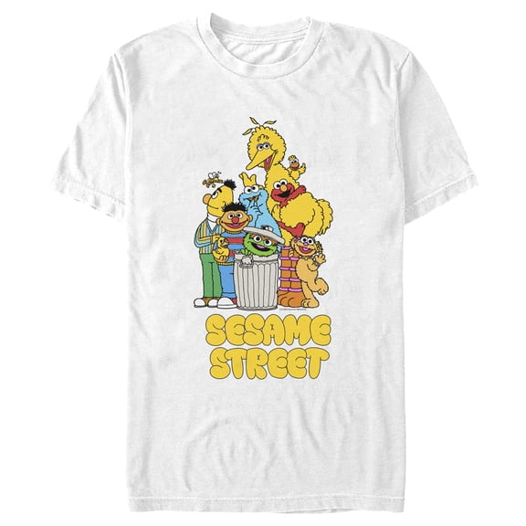 Men's Sesame Street Graffiti Logo Group Shot Graphic T-Shirt