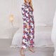 thumbnail image 3 of Balery Peonies Conjunto de Pijama con Estampado para Mujer, Conjunto de Dos Piezas con Manga Larga, Ropa de Dormir Suave con Bolsillos, Pijamas Cómodos-Medium, 3 of 7