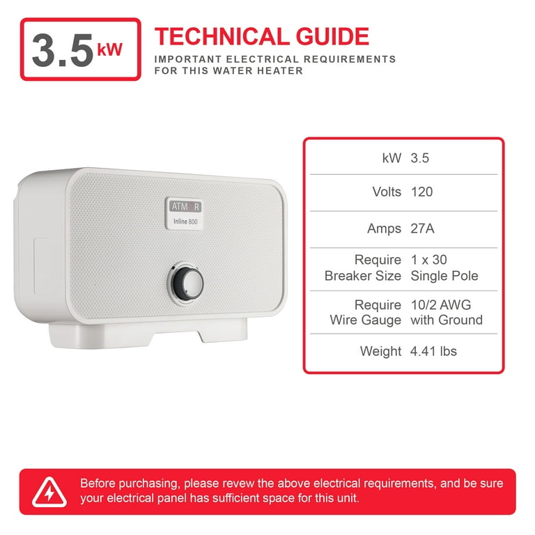 Tankless Electric Water Heater 120V/ 3.5kW