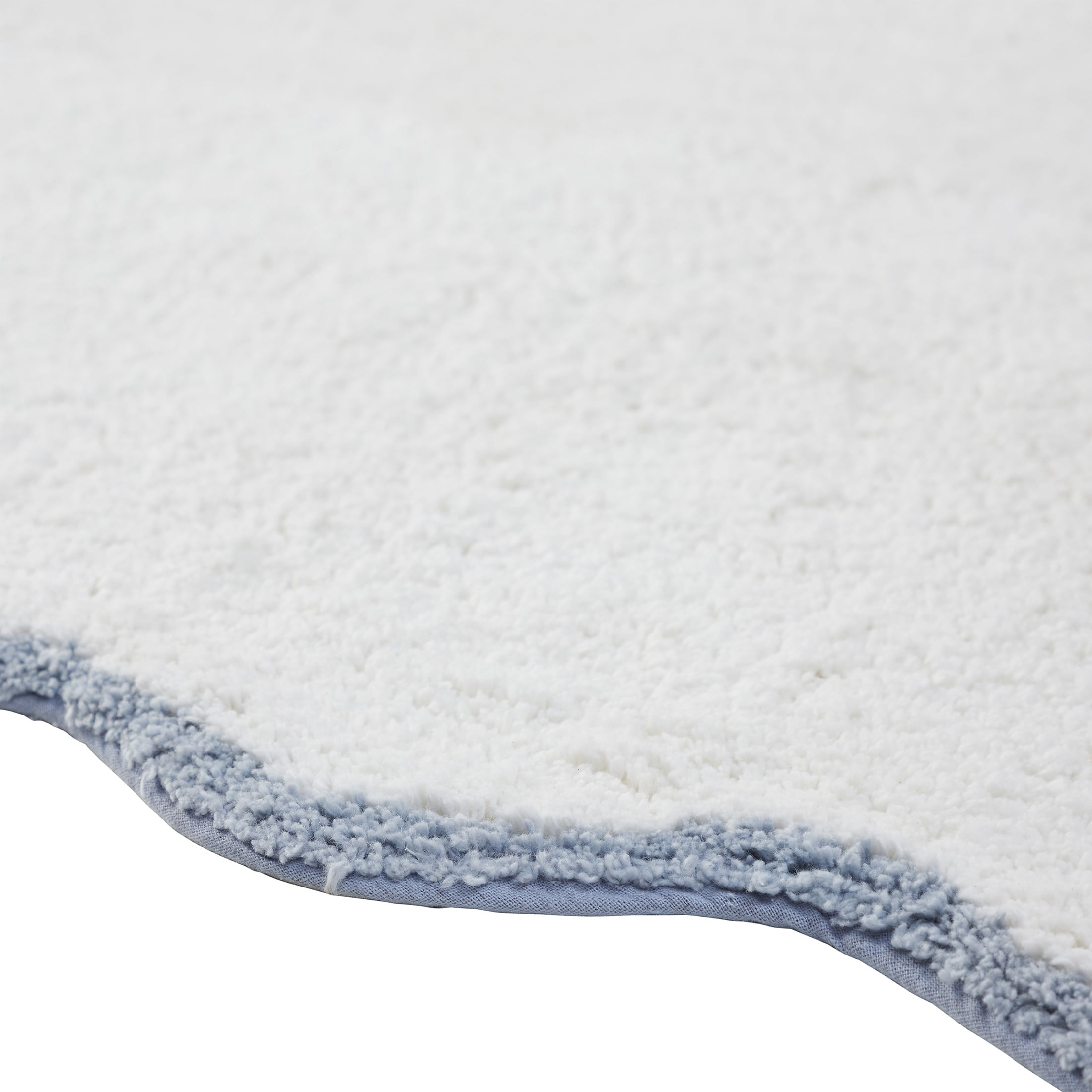 VCNY Home Scallop Dusty Blue Cotton Bath Rug Runner, 24" x 60"