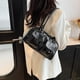 thumbnail image 4 of Bolso Hombro Brillante Faux Patente Damas para Mujeres () Negros, 4 of 9