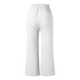 thumbnail image 2 of Vedolay High Waist Pants Summer Straight Wide Leg Pants Drawstring High Waisted Comfy Pants,White L, 2 of 4