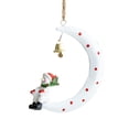 thumbnail image 1 of Decoración De Hierro Forjado Para Árbol De Navidad, Divertido Papá Noel Sentado En La Luna, Decoración Colgante Para El Hogar Advancent HA041696-03, 1 of 6
