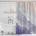 thumbnail image 3 of Purple Coastal Wave Shower Curtain, Waterproof Shower Curtains for Bathroom, Summer Modern Ocean Beach Washable Fabric Bathtub Curtain Set Bath Decor with 12 Hooks 72"x78", 3 of 8