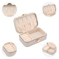 thumbnail image 4 of REGALWOVEN PU Leather Jewelry Box for Women, Single Layer Jewelry Organizer with Snap Closure Champagne Gold, 4 of 7