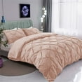 thumbnail image 2 of BedDecor 600 TC 3 Piece Pinch Pleated(Peach,Full/Queen) 100% Egyptian Cotton Base Duvet Set, 2 of 5