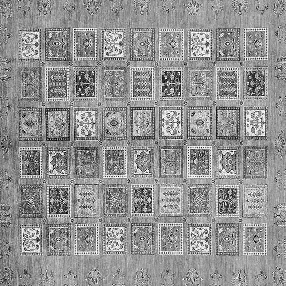 Ahgly Company Indoor Square Abstract Gray Modern Area Rugs, 5' Square