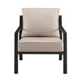 thumbnail image 2 of Black Metal Frame Slat Back Outdoor 4 Piece Conversation Set, 2 of 19