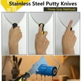 thumbnail image 3 of 5 PCS Stainless Steel Putty Knife Set Include 4 Paint Scrapers and 1 Multi Scraper Tool, Paint Scraper Tool for Drywall Decals (1.5" 3" 4" 6" 10"), 3 of 7