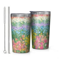 Pioneer Flower 10oz Tumblers Stainless Steel Tumbler with Lid and Straw,Vacuum Insulated Double Wall Travel Tumbler Cups with Cleaning Brush for Coffee, Tea